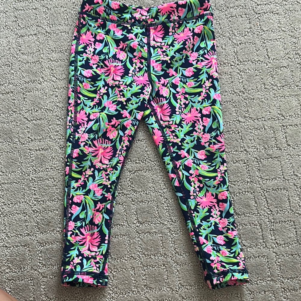 Lilly Pulitzer Pink and Green Floral Leggings